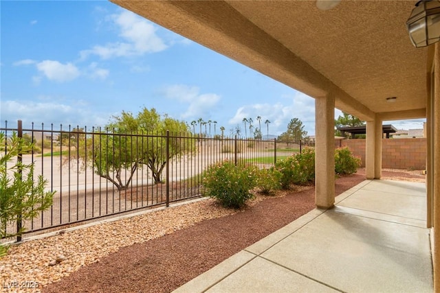 view of patio featuring a fenced backyard