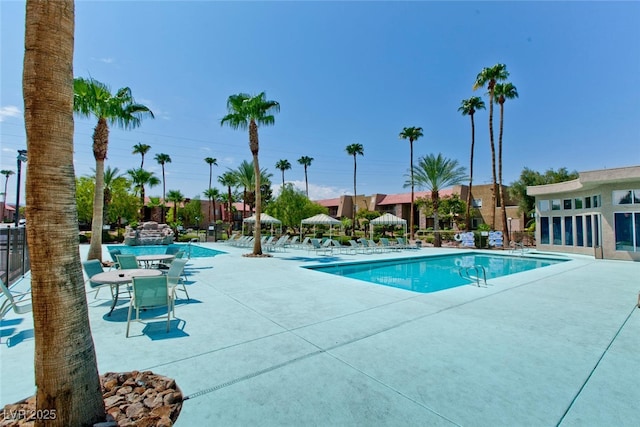 view of pool with a patio