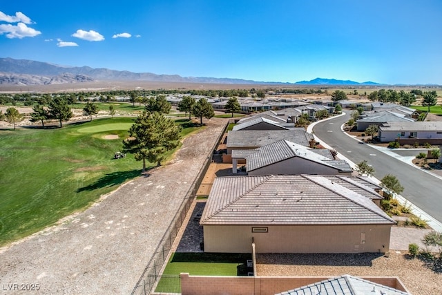 bird's eye view with a mountain view