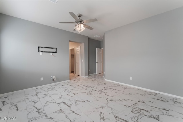 empty room with ceiling fan