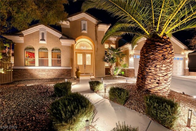 entrance to property with a garage