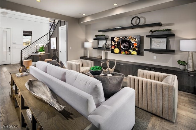 living room featuring hardwood / wood-style floors