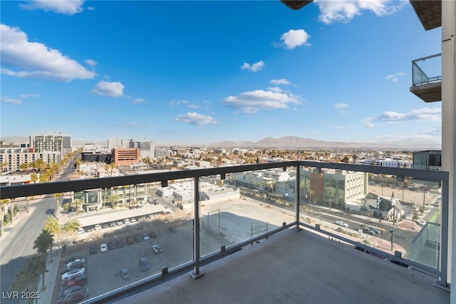 balcony with a mountain view