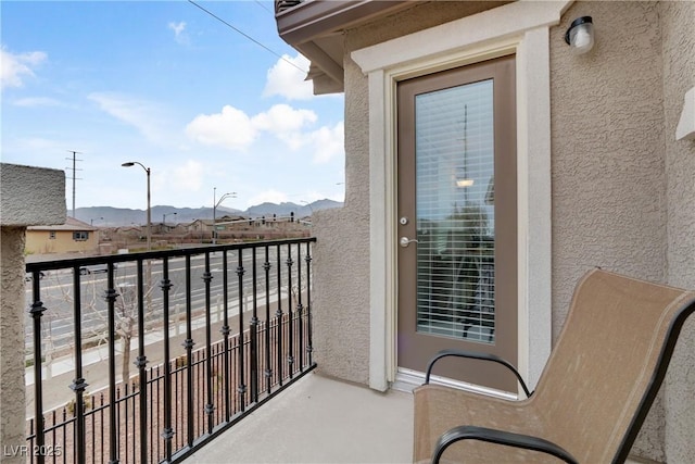 balcony with a mountain view