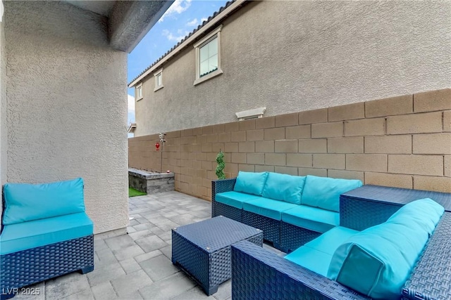 view of patio / terrace featuring an outdoor hangout area