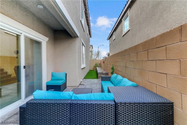 view of patio / terrace featuring an outdoor hangout area