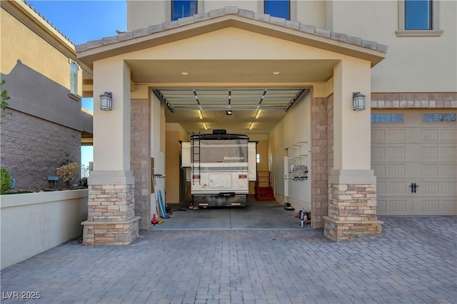 entrance to property with a garage