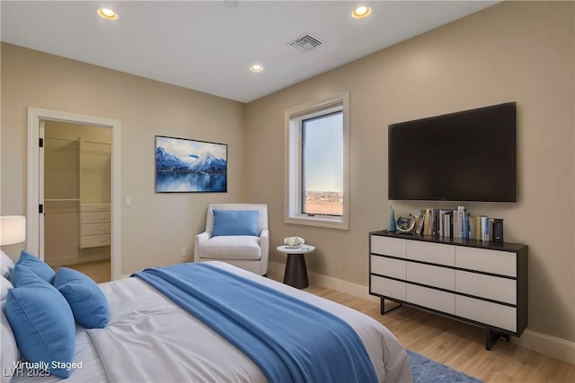 bedroom featuring light hardwood / wood-style floors