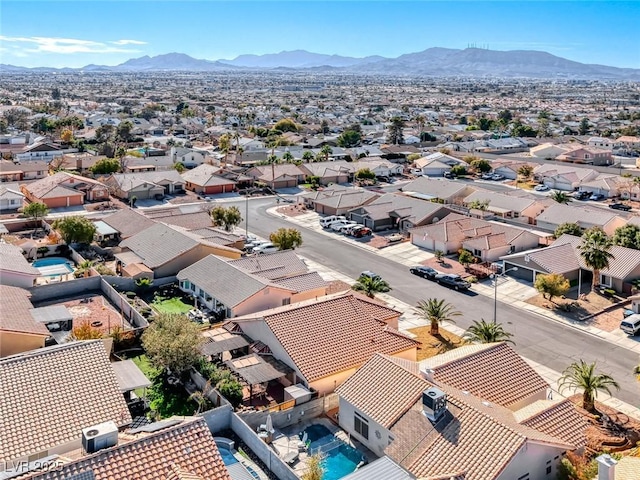 aerial view with a mountain view