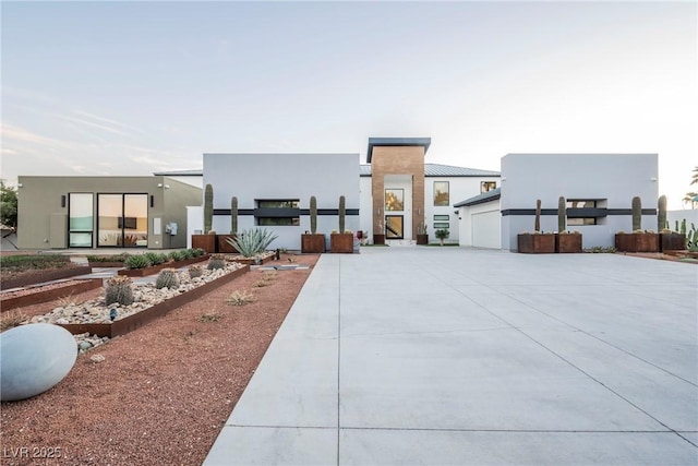 contemporary home featuring a garage