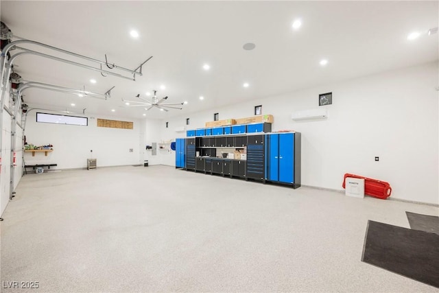 garage featuring an AC wall unit