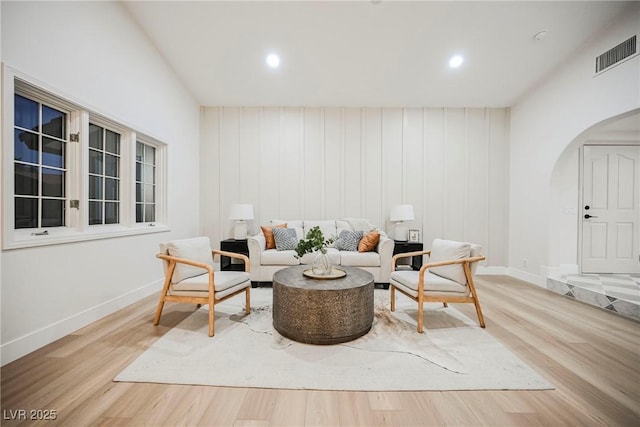 living room featuring hardwood / wood-style floors