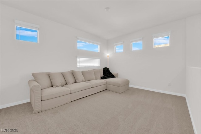 living room with light carpet