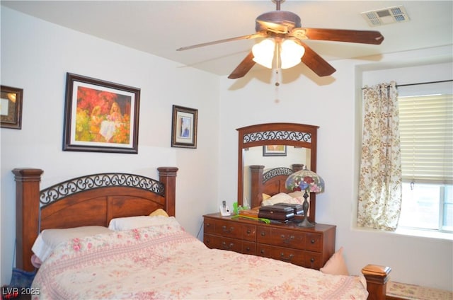 bedroom featuring ceiling fan