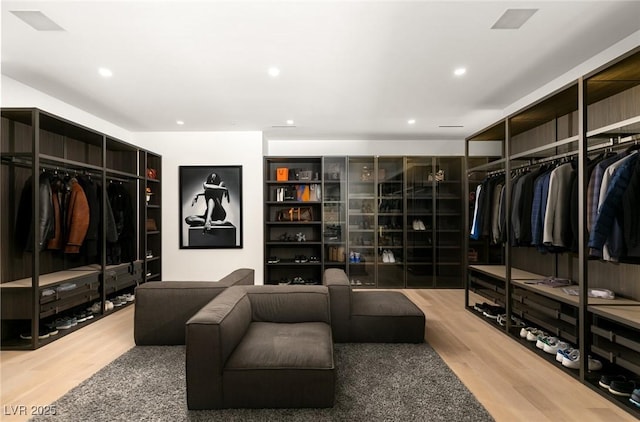 walk in closet featuring hardwood / wood-style floors