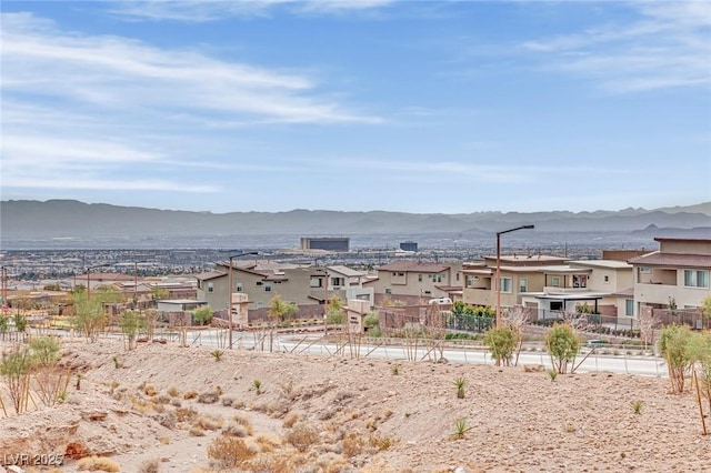 exterior space with a mountain view