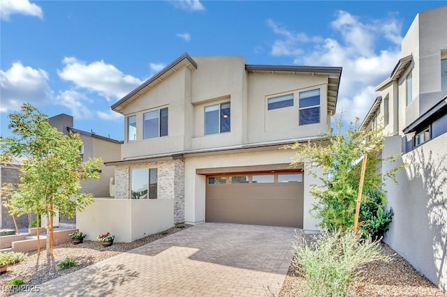 view of front of house with a garage