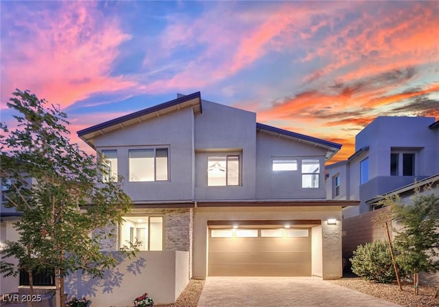 contemporary house featuring a garage