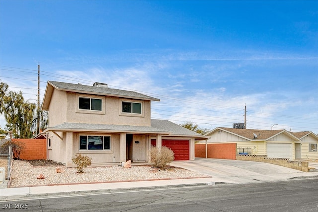 view of front of house with a garage