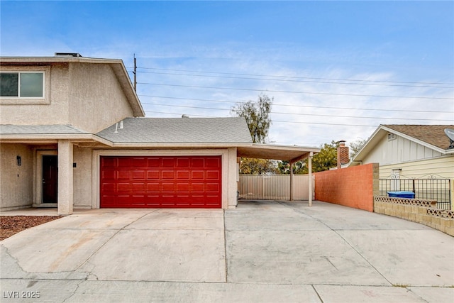 view of front of house with a garage