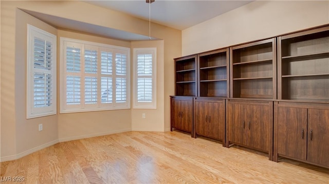 interior space with light hardwood / wood-style flooring