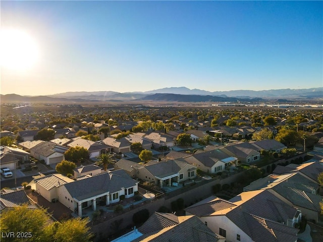 aerial view with a mountain view