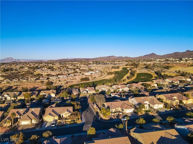 drone / aerial view with a mountain view