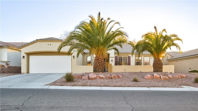 view of front of house with a garage