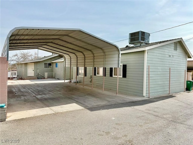 view of car parking featuring a carport