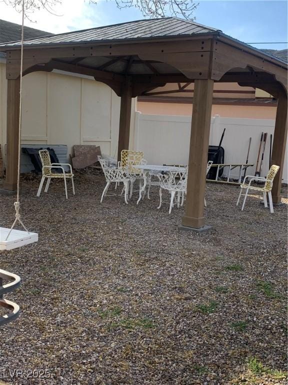 view of patio with a gazebo