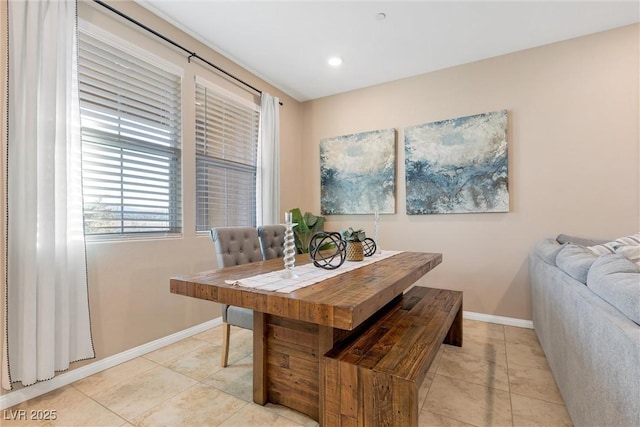 view of tiled dining space