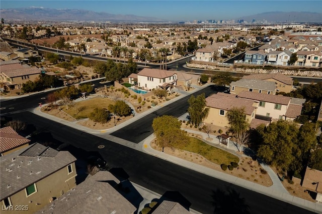 aerial view with a residential view