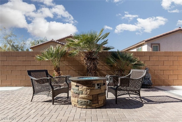 view of patio / terrace with fence