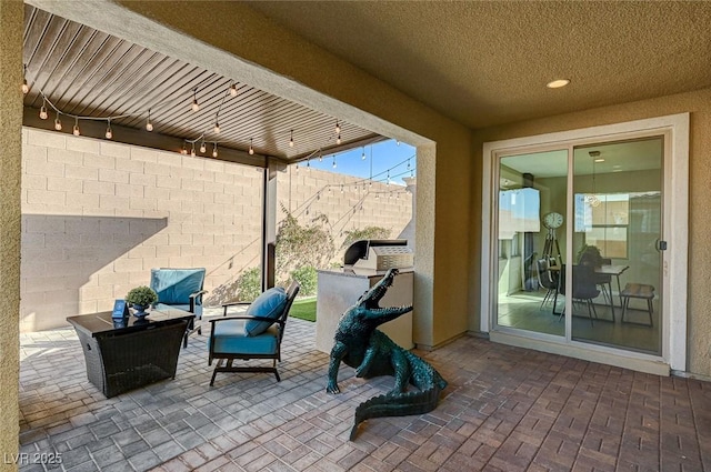 view of patio / terrace featuring an outdoor hangout area