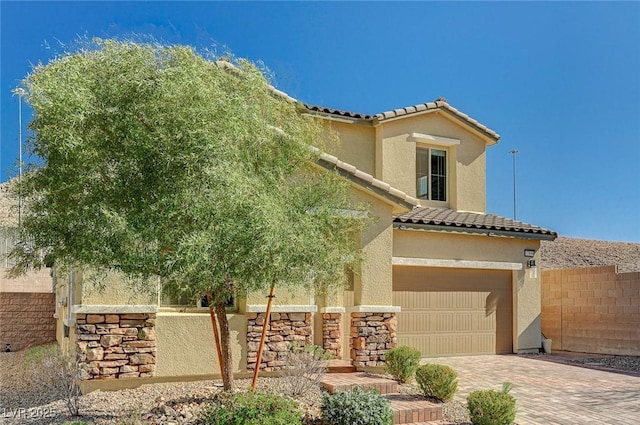 view of front of house with a garage