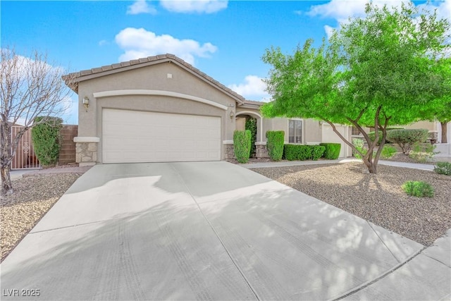 ranch-style home with a garage