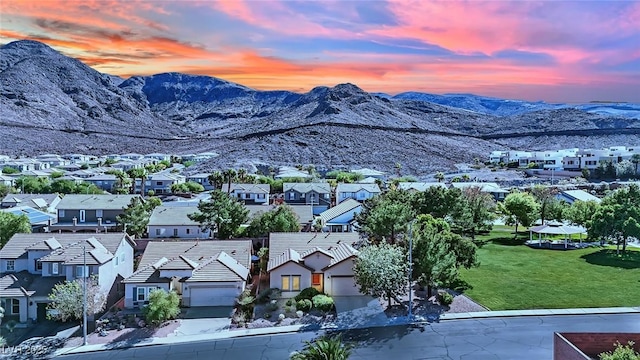 view of mountain feature with a residential view