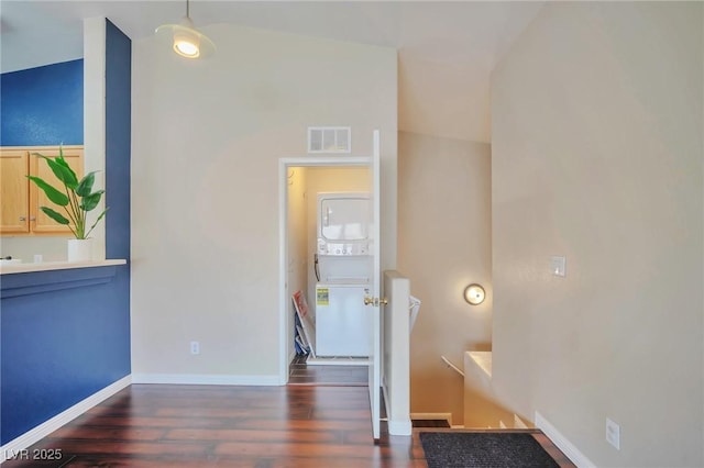 foyer entrance featuring dark hardwood / wood-style flooring