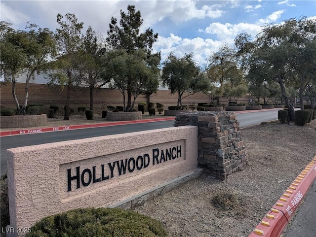 view of community sign