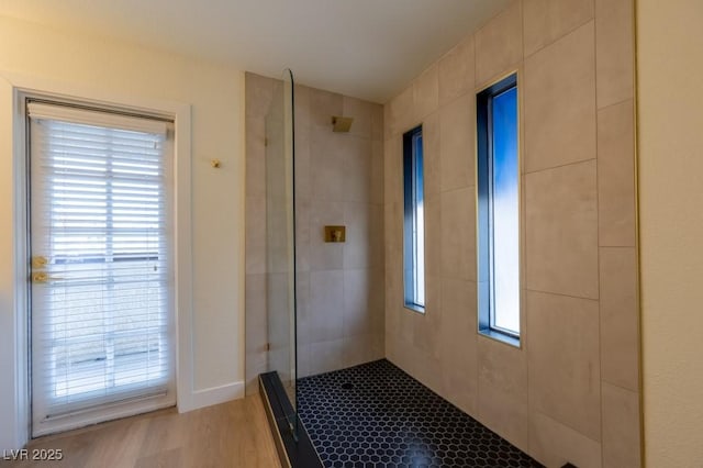 doorway featuring light hardwood / wood-style flooring