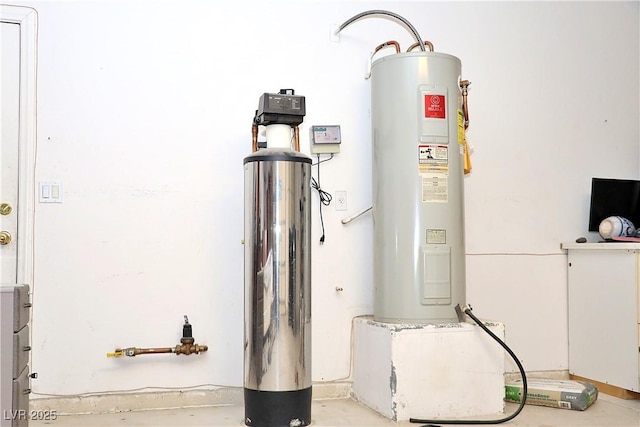 utility room with water heater