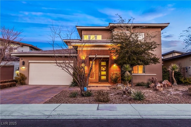 view of front of home with a garage