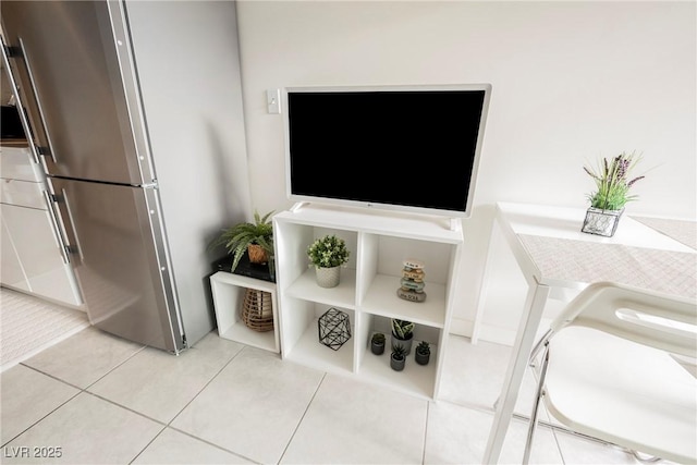 room details featuring stainless steel refrigerator