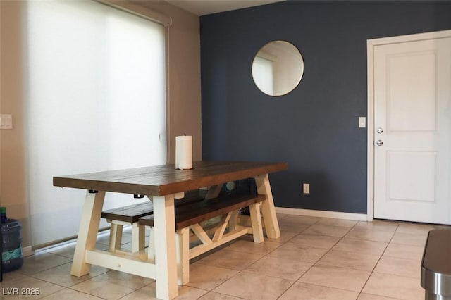 view of tiled dining area