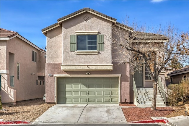 front facade with a garage