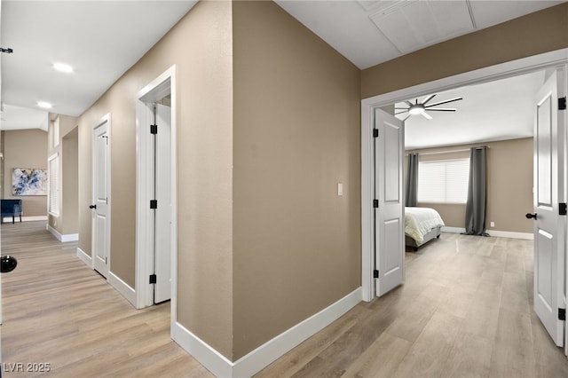 hall featuring light hardwood / wood-style floors