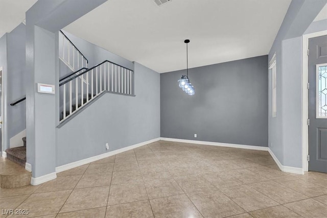 interior space with light tile patterned flooring