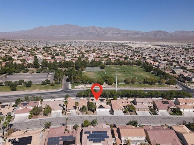 aerial view featuring a mountain view