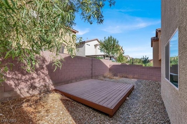 view of yard with a deck