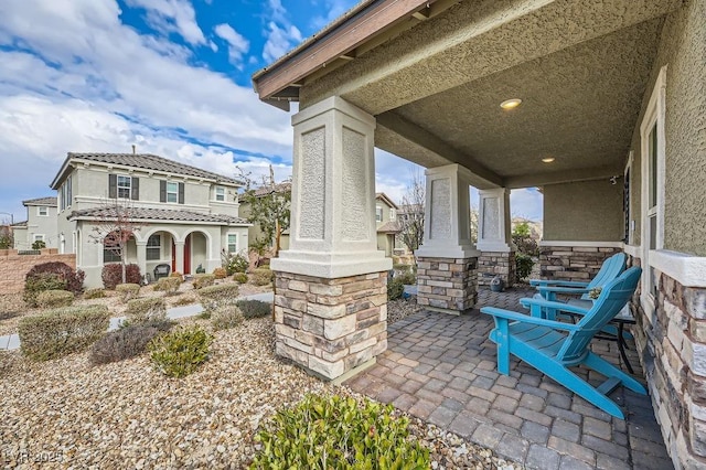 view of patio with covered porch